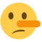 Lying Face emoji on Twitter